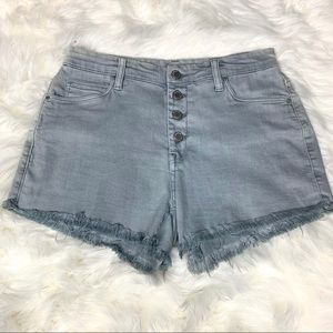Blank NYC Gray Mid Rise Button Fly Shorts Size 27